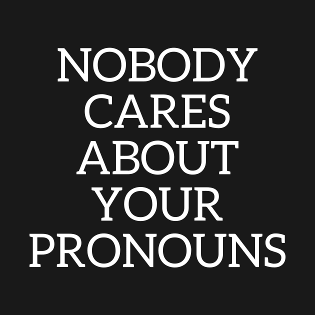 Nobody cares about your pronouns by Store ezzini