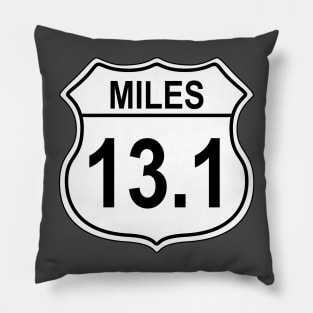 13.1 Mile Half Marathon US Highway Sign Pillow