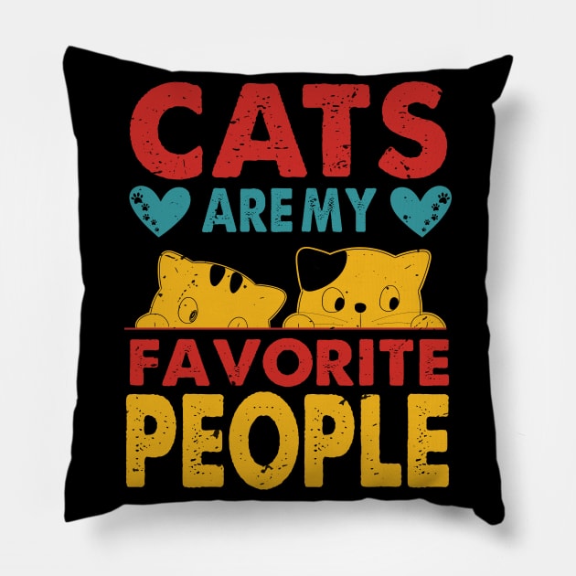 Cats are my favorite people, Show your love for cats with this original design Pillow by Chuckgraph