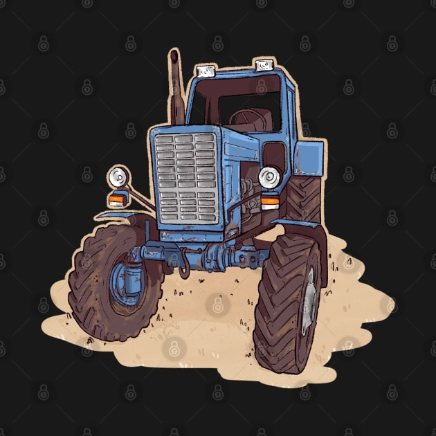 Old blue rusty tractor by hyperactive