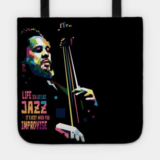 jazz bassist quote wpap pop art Tote