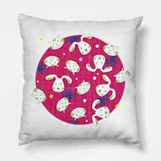 Cats ♥ Dogs - pink Pillow