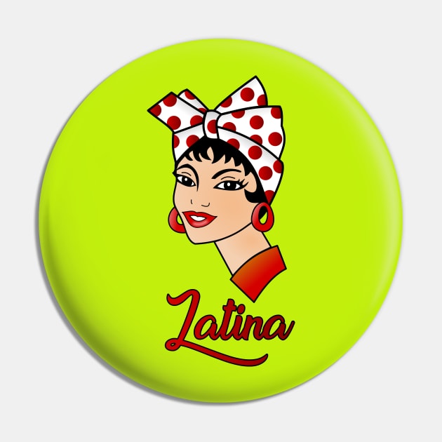 Latina Icon Pin by FuzzMonkey