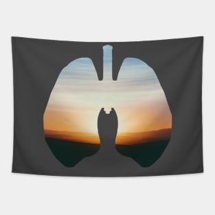 Sun set Lungs design Tapestry