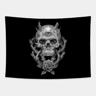 Skull and Rose Tapestry