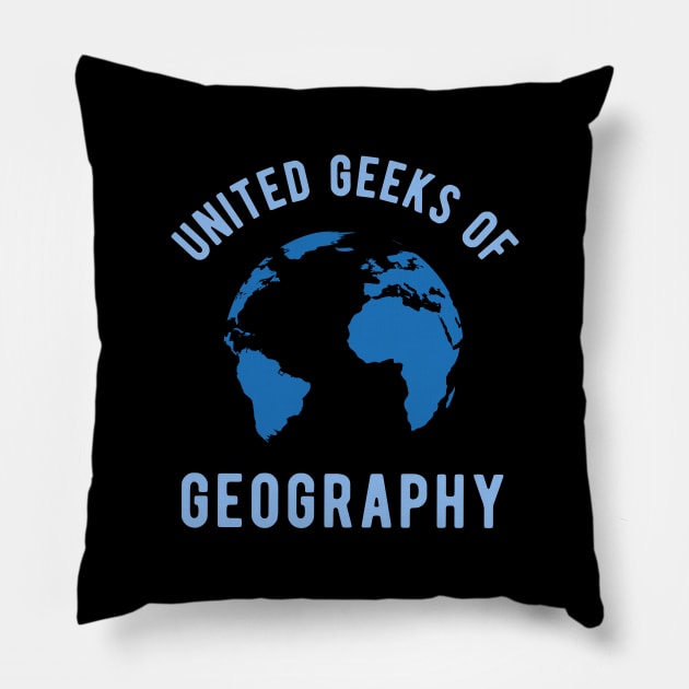 United Geeks Of Geography Pillow by Hidden Verb