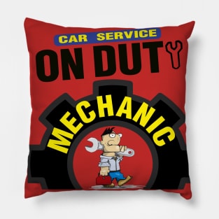 mechanic on duty Pillow