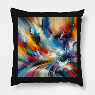 Colorful Emotion: Abstract Expressionist Art Pillow