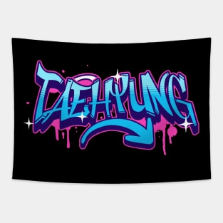 BTS Bangtan Kim taehyung V name graffiti typography army | Morcaworks Tapestry