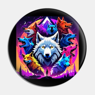 Rainbow Wolf Pack Pin