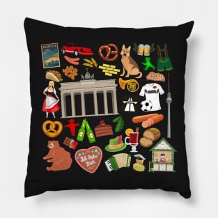 Germany Travel Icons Pillow