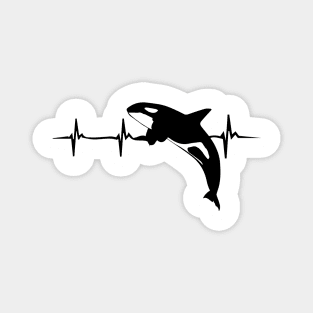 Funny Orca Heartbeat Design Killer Whale Magnet