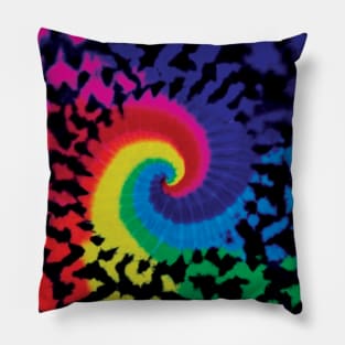 Mini Spiral Crumble Rainbow Tie Dye Pillow