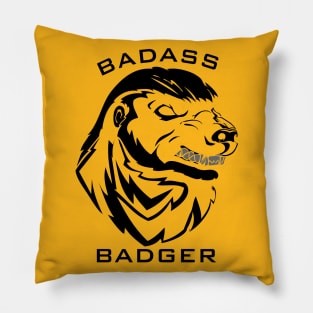 Badass Honey Badger T Shirt Pillow