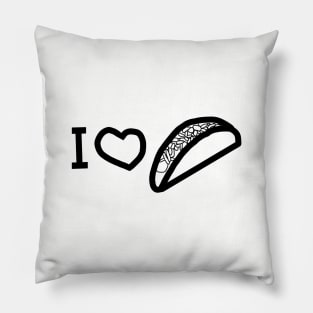 I Love a Taco Outline Graphic Pillow