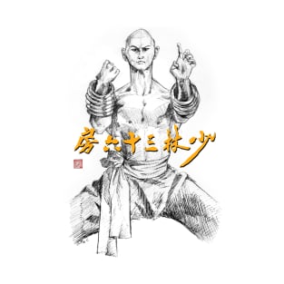 36th Chamber of Shaolin Black and White T-Shirt