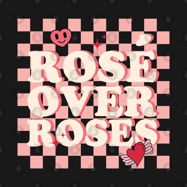 Rose Over Roses Retro Heart Valentines Day by EvetStyles