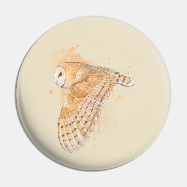 Flying Barn Owl Pin by MoanaMatron