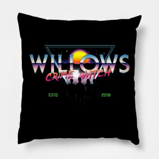 Willows CRIME WATCH Logo 80's Retro Graphic Pillow