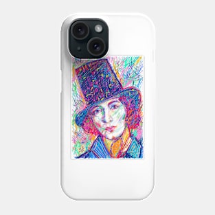 GEORGE SAND colored pencil portrait .1 Phone Case