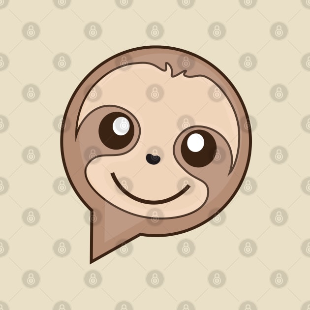 Cute Sloth Cartoon Character in Speech Bubble by Design A Studios