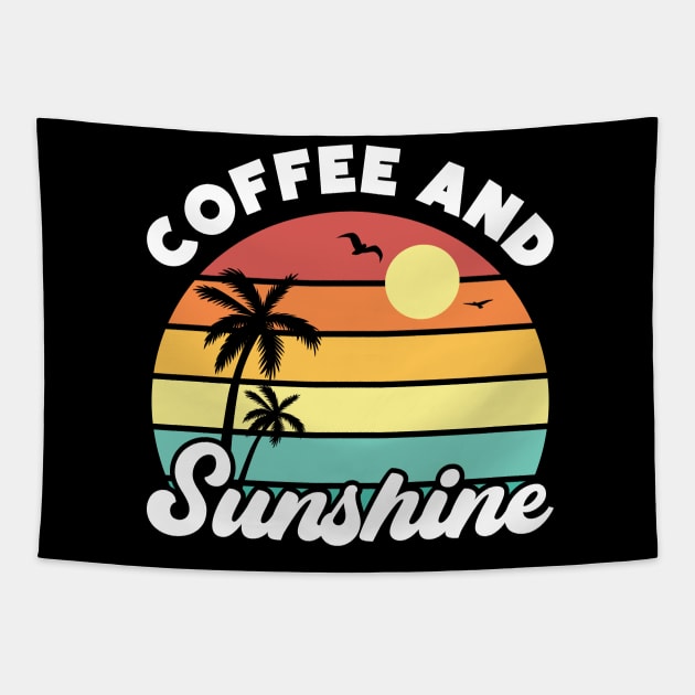 Coffee and Sunshine Vintage Sunset Summer Beach Tapestry by Luluca Shirts