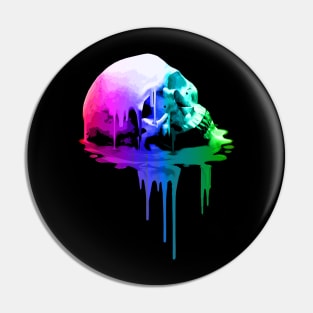 Melting Skull in Vivid Colors Pin