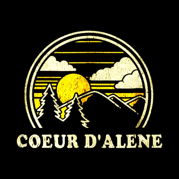 Coeur dAlene Idaho ID Shirt Vintage Hiking Mountains by Jipan