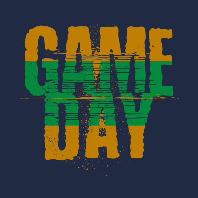 Navy and Gold Gameday // Grunge Vintage Football Game Day by SLAG_Creative