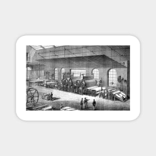 19th Century paper factory, illustration (C037/9377) Magnet