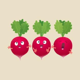 Cute radishes singing trio cartoon vegetables T-Shirt