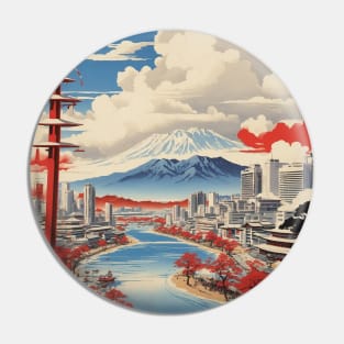 Toyohashi Japan Vintage Poster Tourism Pin