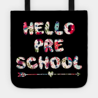 Floral Hello Preschool team teacher student back to school Tote