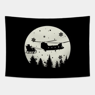 CH-47 Chinook Pulling Santa's Sleigh Tapestry