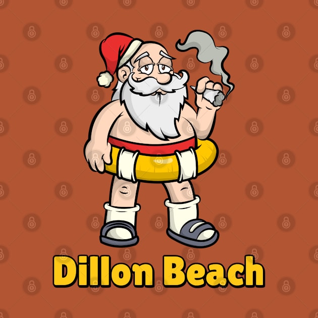 Dillon Beach Funny Lazy and Naked Santa Clause Smoking a Joint with a Swim Tube Around Him, Funny Christmas Gift by AbsurdStore