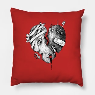 Broken Tattoo Heart Love T-Shirt Pillow