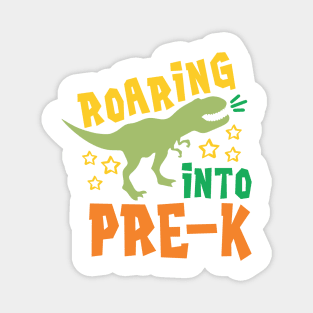 Roaring into Pre-K Back to School Kids Dinosaur Magnet