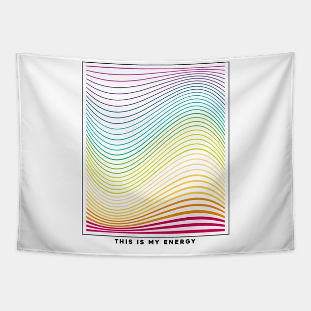 Rainbow Gay Energy Wave Tapestry by Sunshine&Revolt