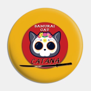 Catana Samurai Cat Pin