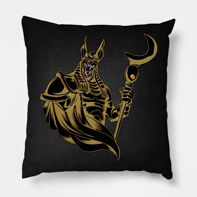 Anubis ancient of Egypt. Pillow by Nicky2342