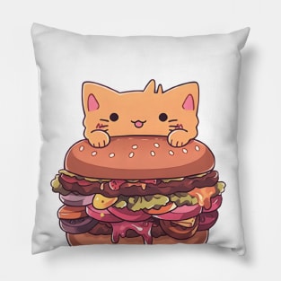 Cat Burger kawaii cute Pillow