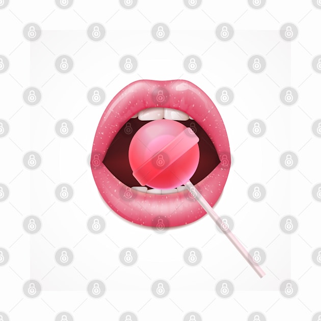 Mouth Lips with Lollipop Candy Mask by JPDesigns