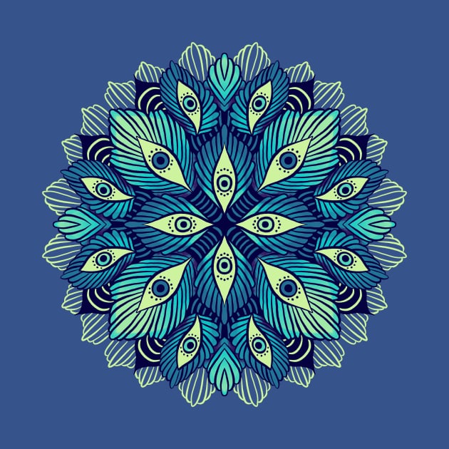 Trippy Eyes: Trippy Blue Spooky Floral Fantasy by Boriana Giormova