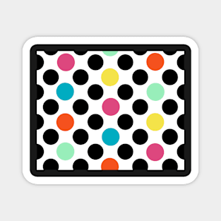 Cute Pastel Pink Orange Green Yellow Polka Dots Cute Bold Fun Pattern Magnet