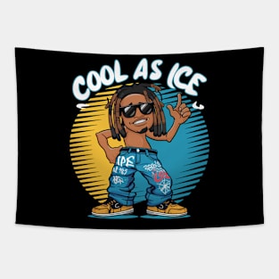 Cool As Ice (Black Cartoon) Tapestry