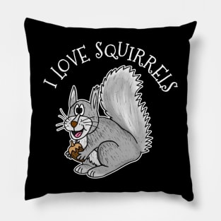 Grey Squirrel I Love Squirrels Wildlife Nature Pillow