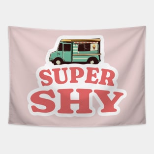 New jeans super shy typography font bunny tokki | Morcaworks Tapestry