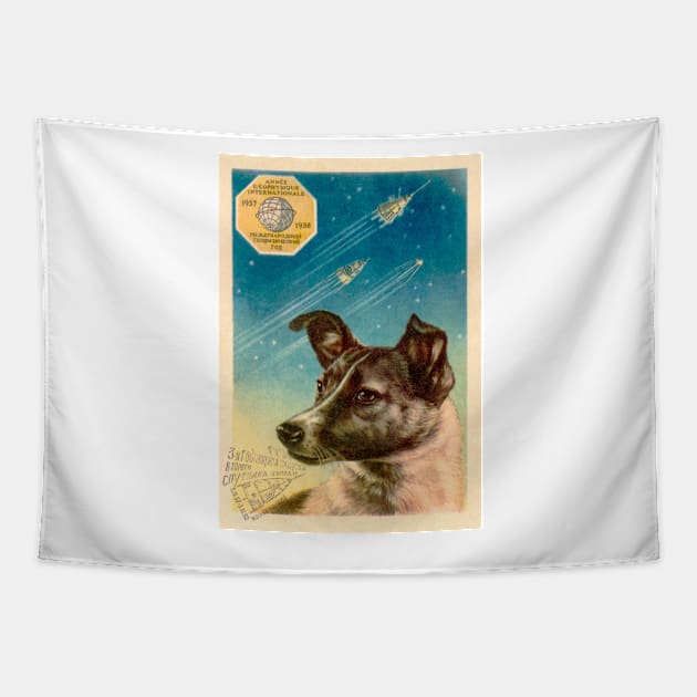 Laika the space dog postcard (S620/0046) Tapestry by SciencePhoto