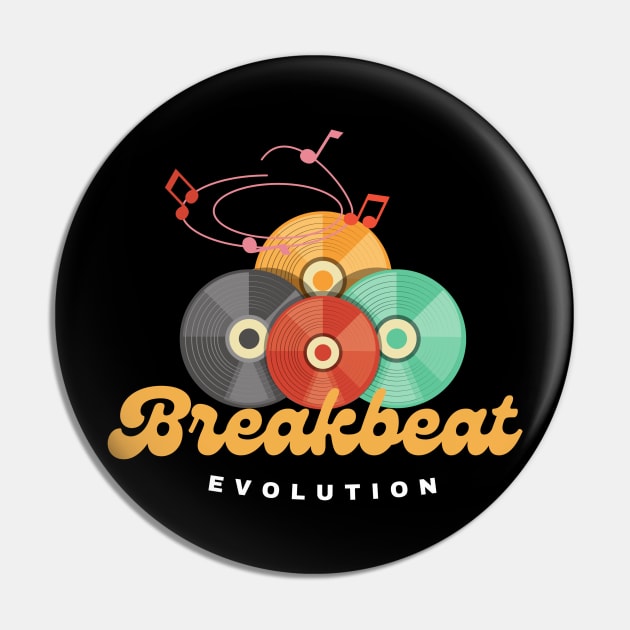 BREAKBEAT - Evolution (gold) Pin by DISCOTHREADZ 