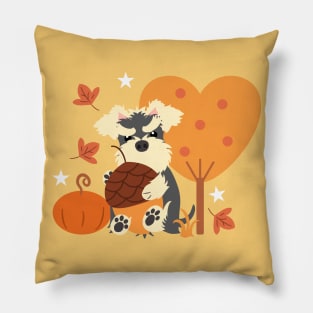 Miniature Schnauzer in Autumn Pillow